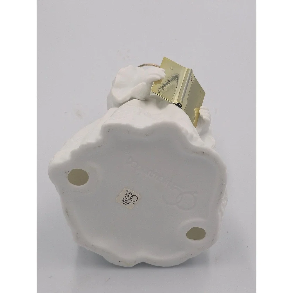 Dept 56 Winter Silhouette White Bisque Angel & Frosted Glass Faith Figurine Lot